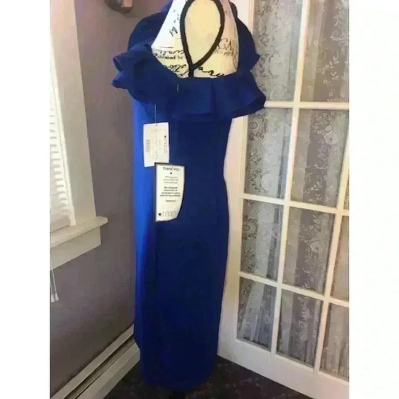 Royal blue Asymmetrical Scuba material Betsy & Adam Dress NWT Sz12 - Picture 7 of 11